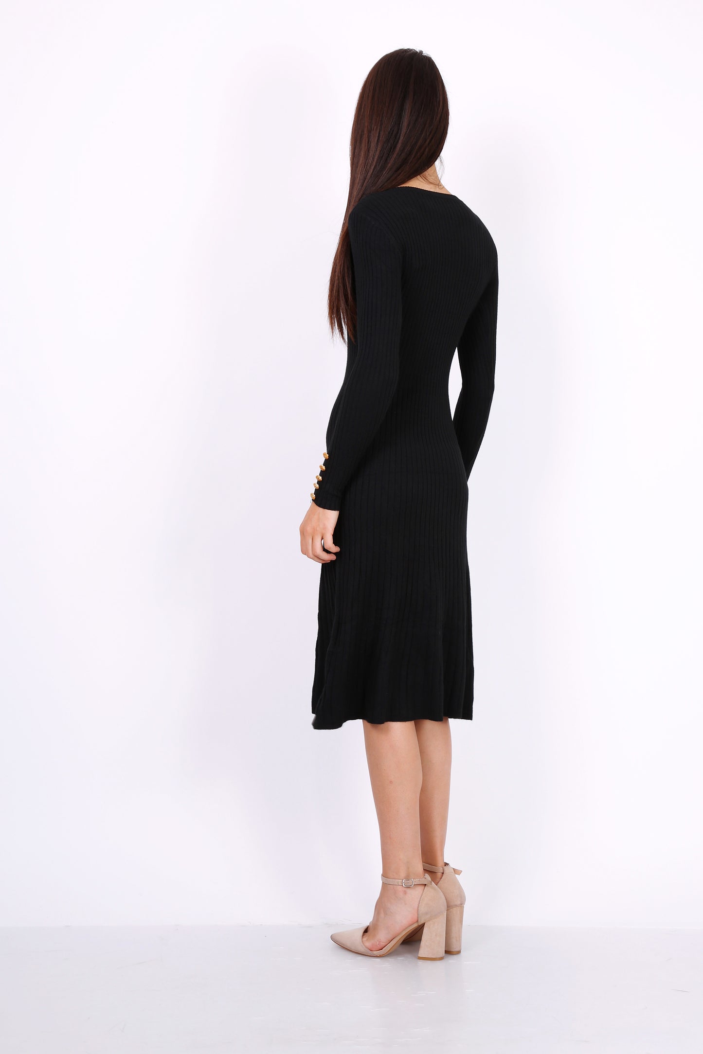 Φόρεμα midi rib ελαστικό