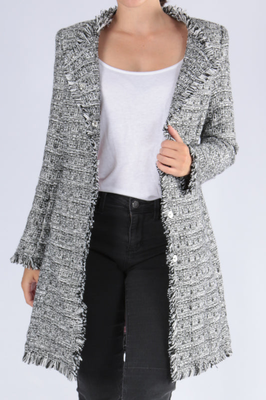 Ημίπαλτο / Ζακέτα με ξέφτια στο τελείωμα