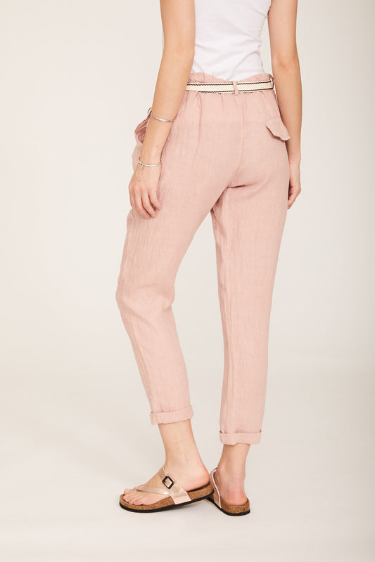 Παντελόνι λινό με ζώνη