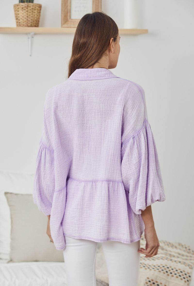 Πουκαμίσα με φουσκωτά μανίκια