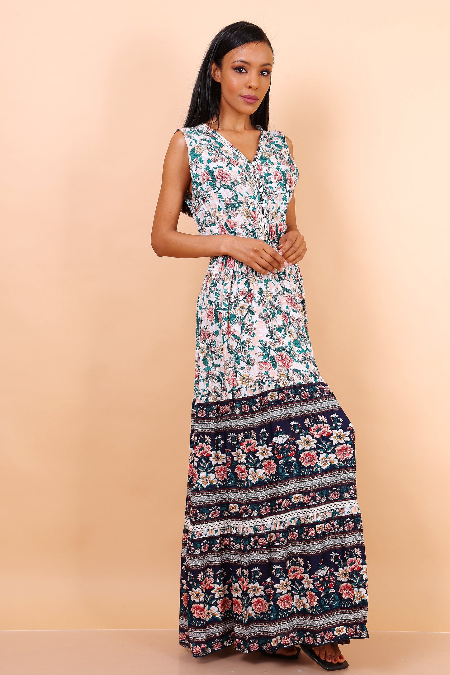 Φόρεμα boho floral maxi