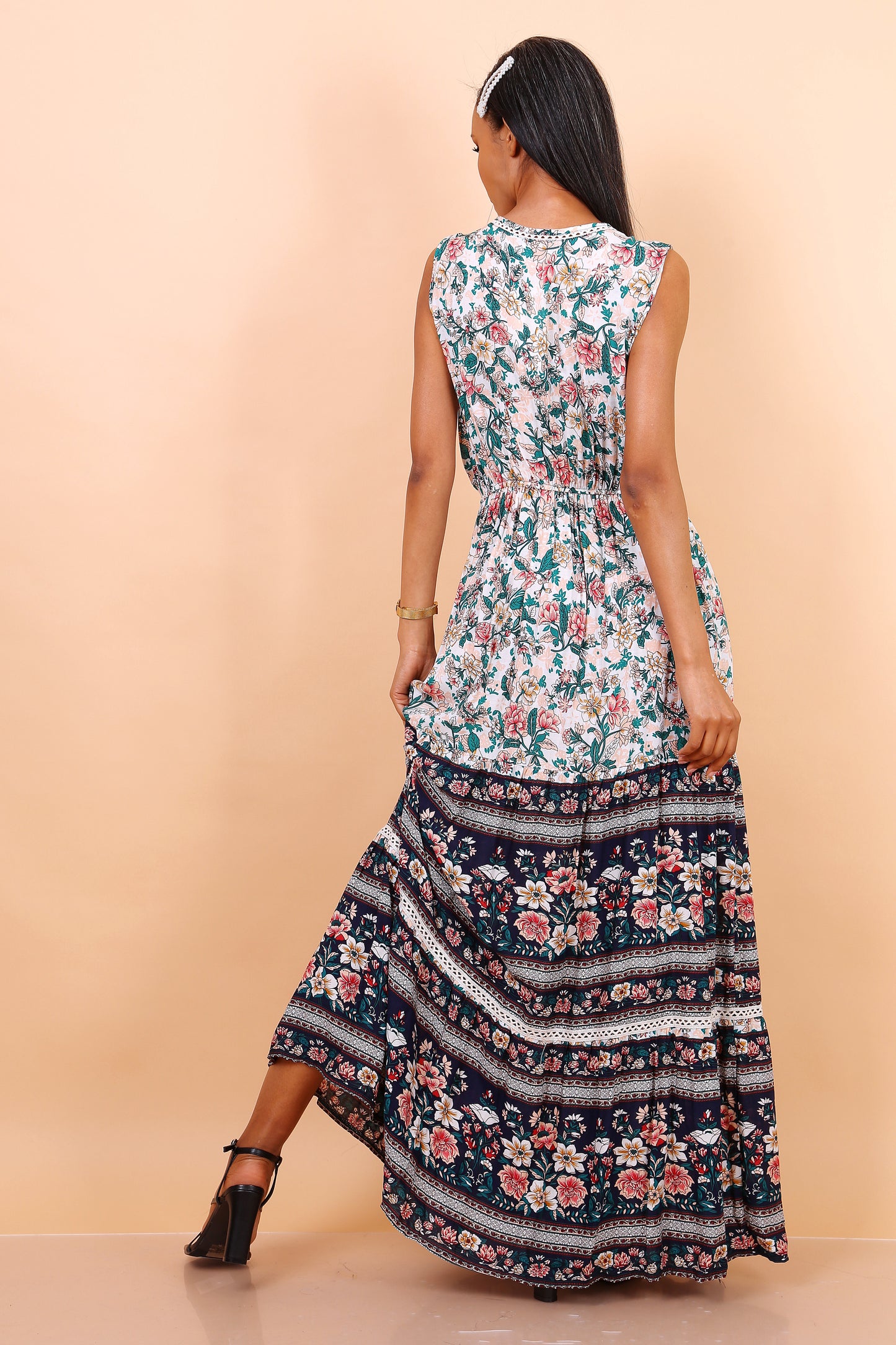 Φόρεμα boho floral maxi