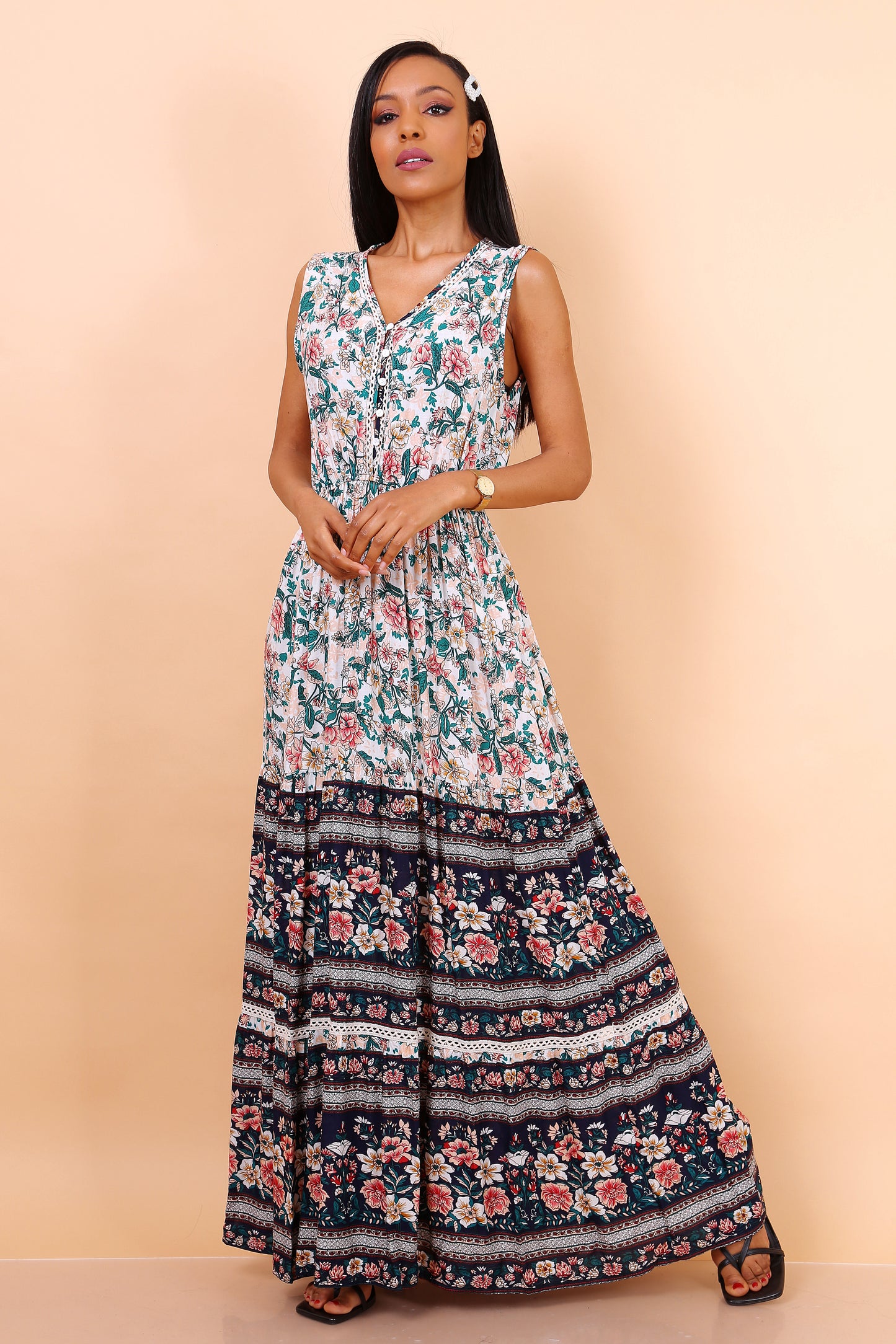 Φόρεμα boho floral maxi