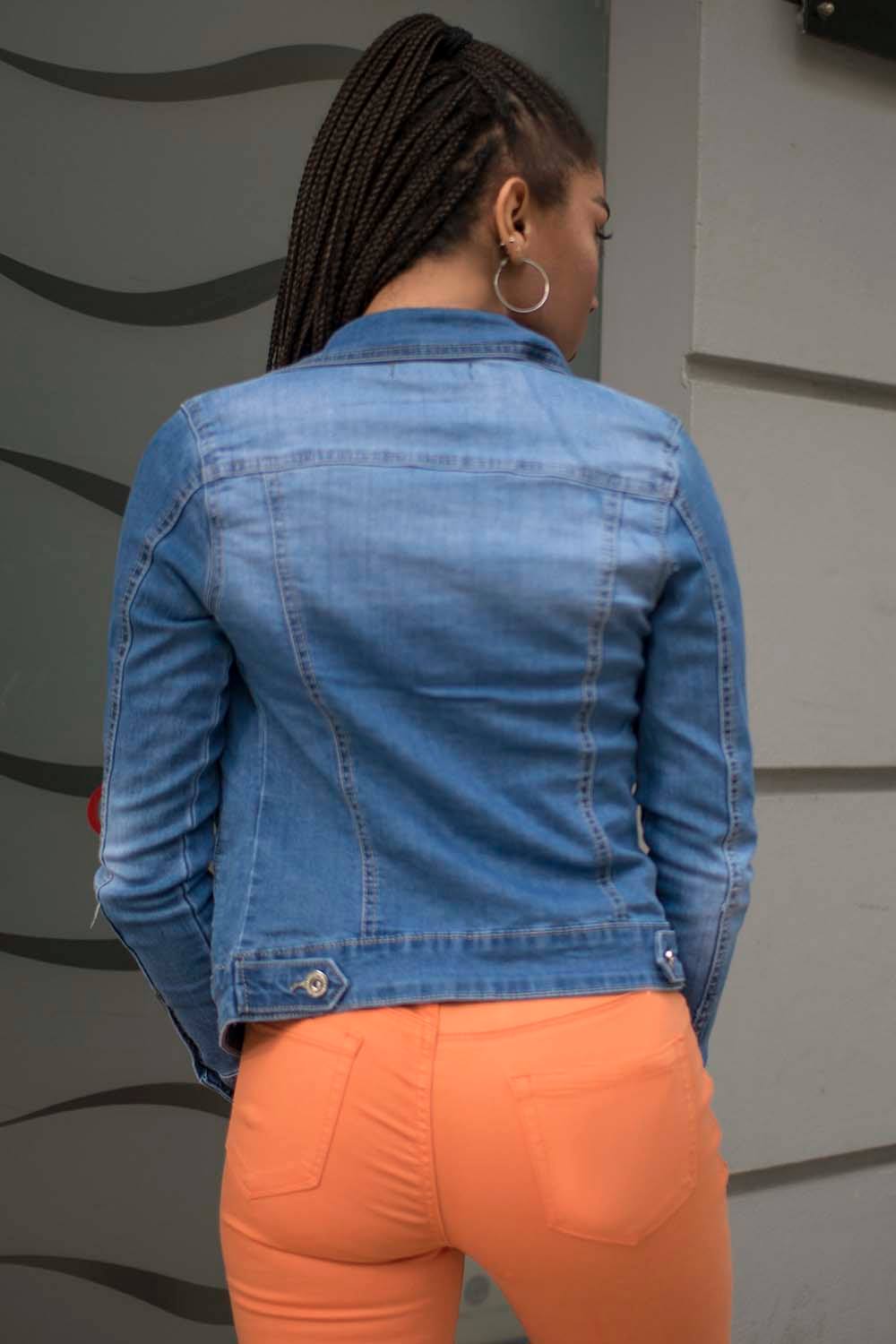 Τζιν μπουφάν εφαρμοστό βαμβακερό