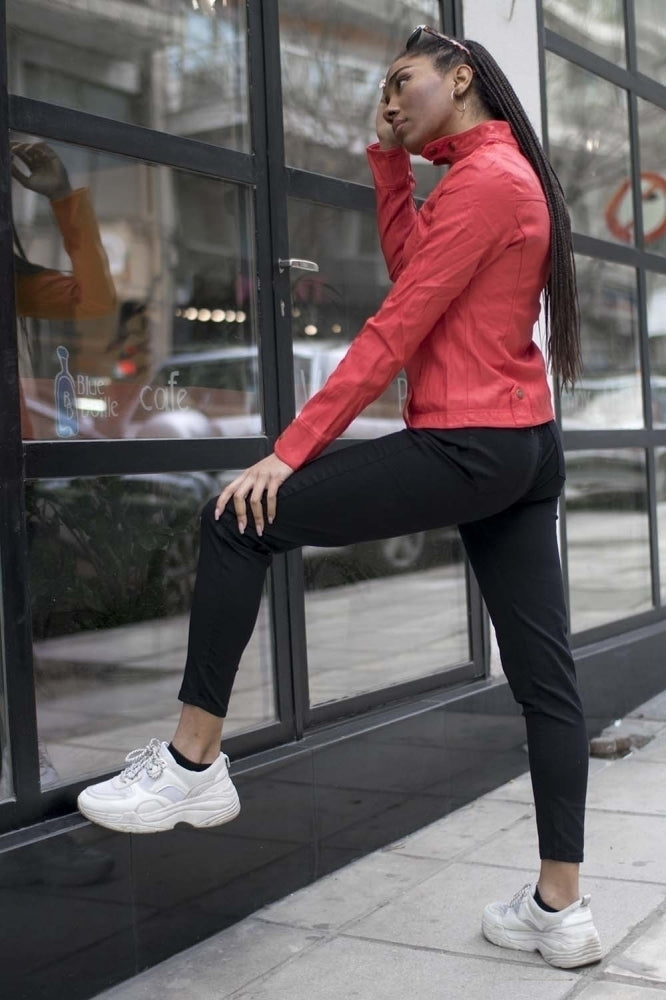 Μπουφάν biker δερματίνη