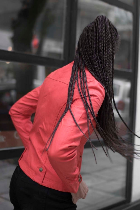 Μπουφάν biker δερματίνη