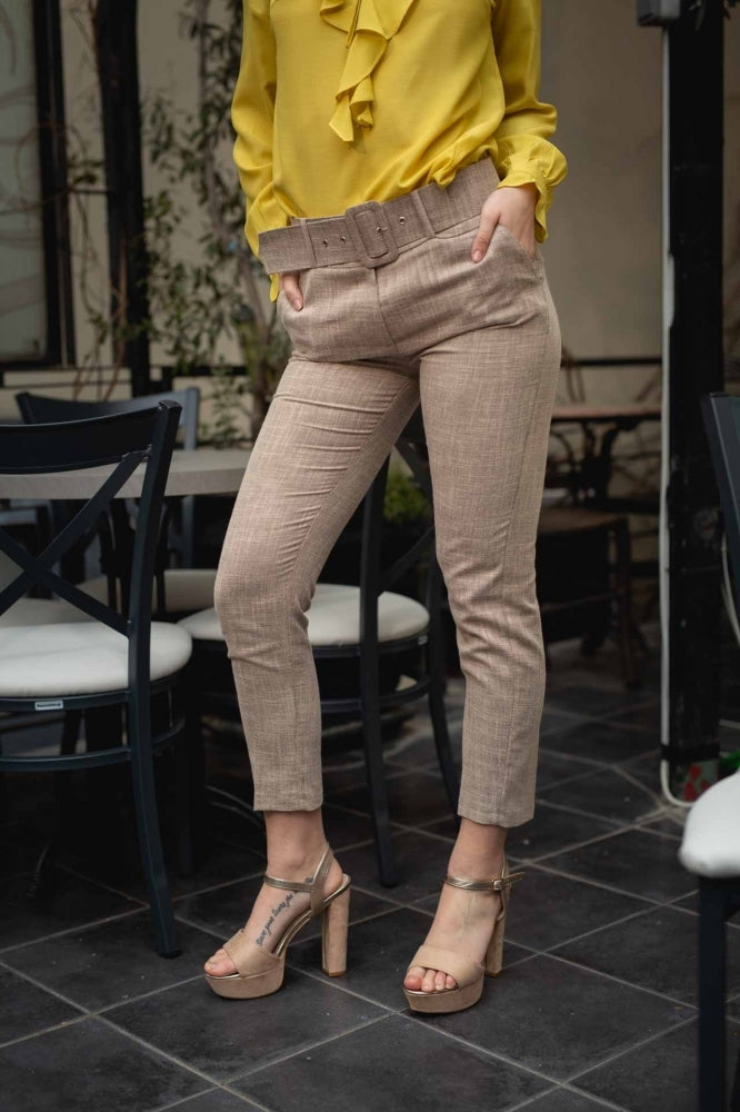 Παντελόνι λινό με ζώνη