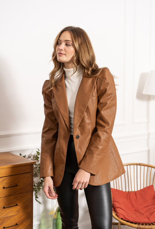 Blazer μεσάτο δερματίνης