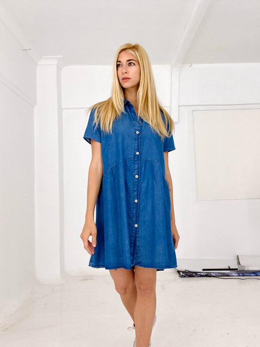 Shirt dress denim mini