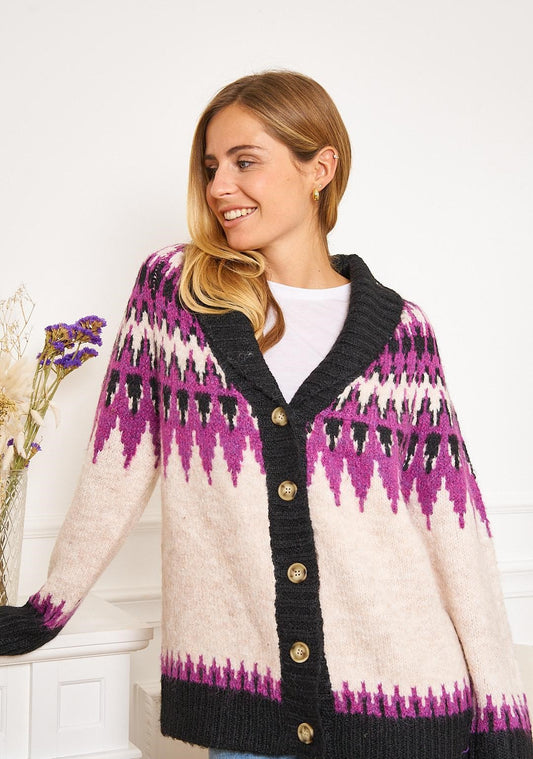 Ζακέτα πλεκτή printed