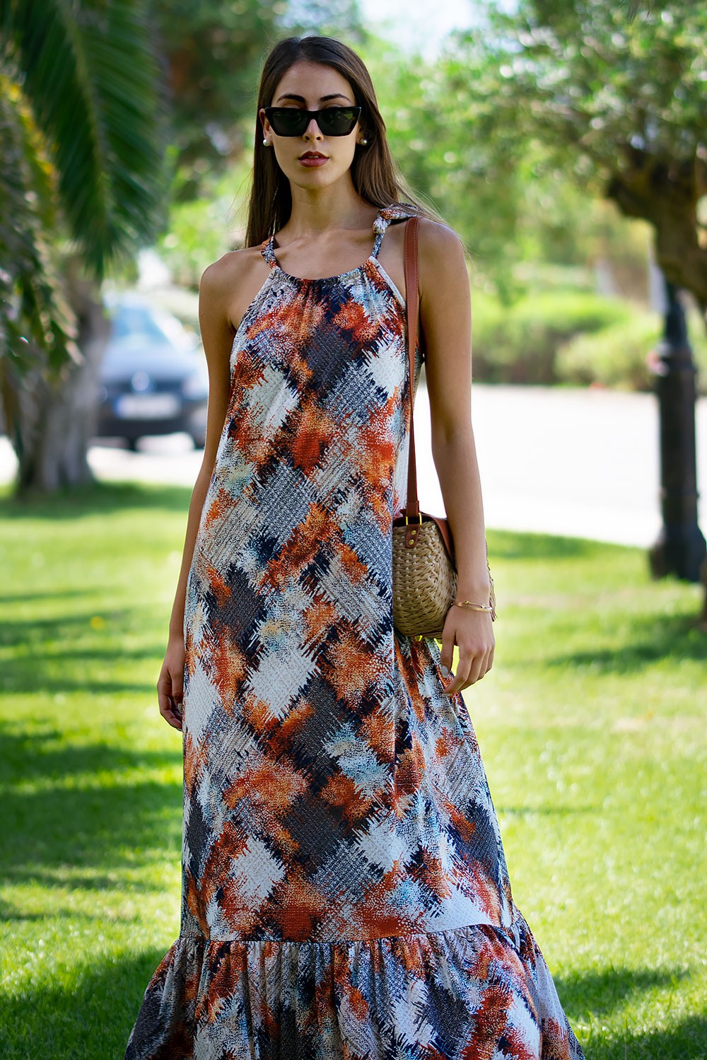 Φόρεμα maxi εμπριμέ