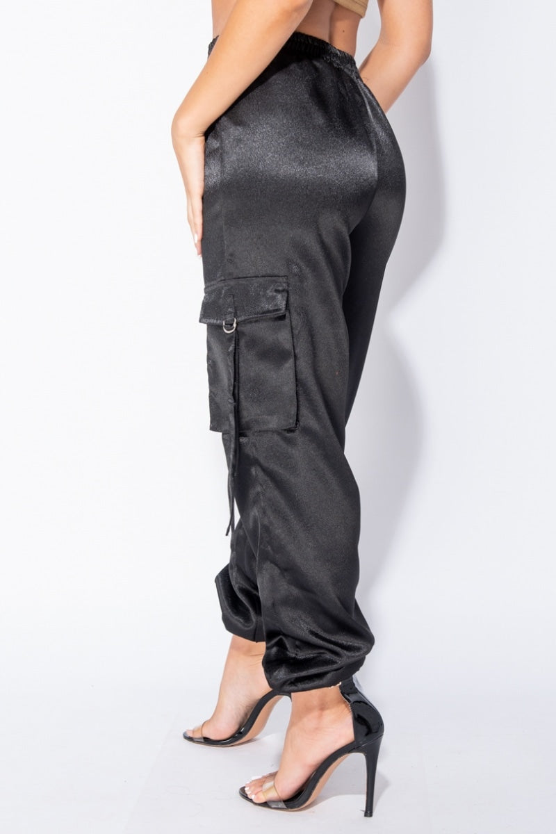 Παντελόνι satin cargo