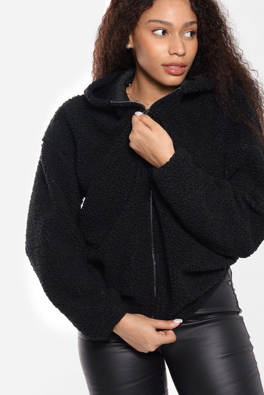 Bomber jacket μπουκλέ