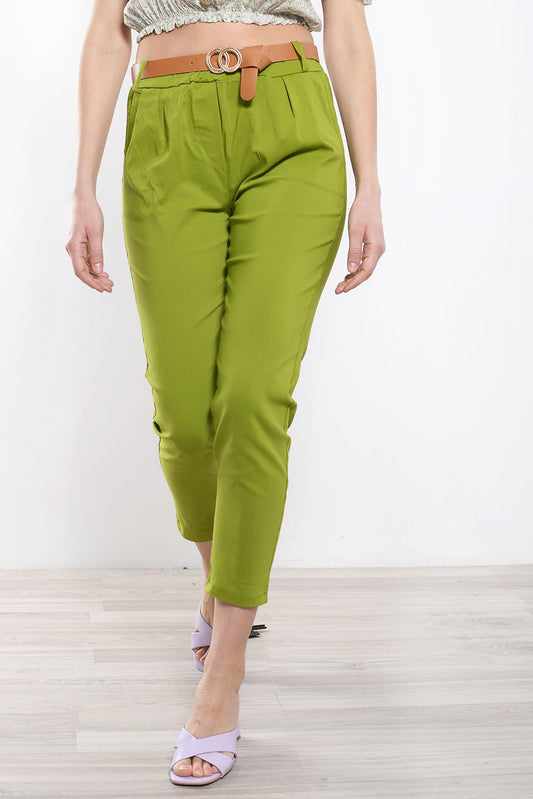 Παντελόνι cropped με ζώνη