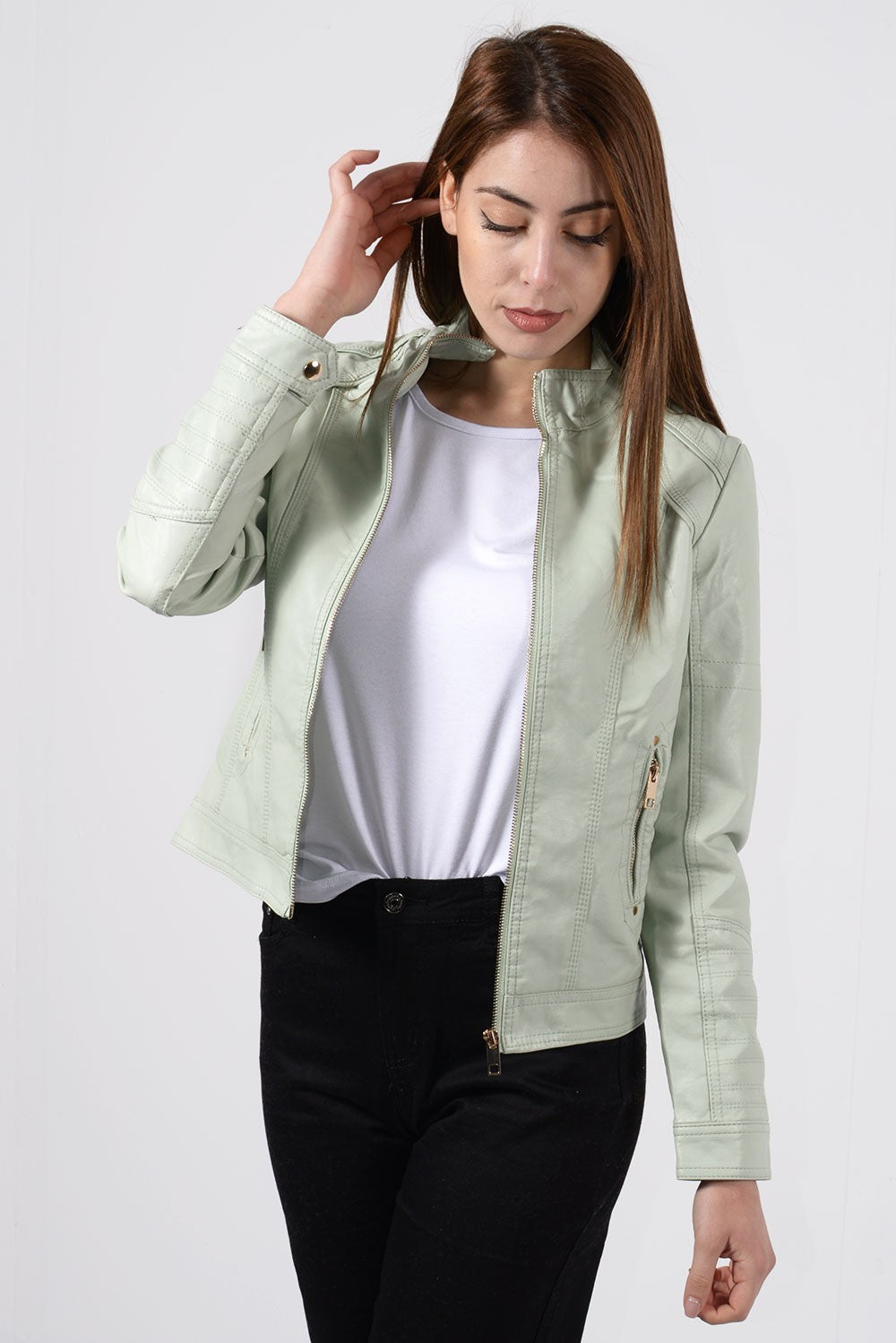 Biker Jacket από δερματίνη