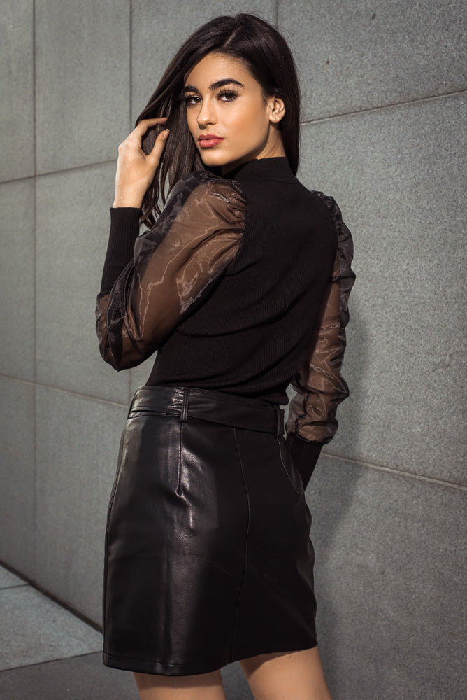 Φούστα mini από δερματίνη