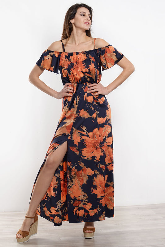 Φόρεμα maxi satin floral