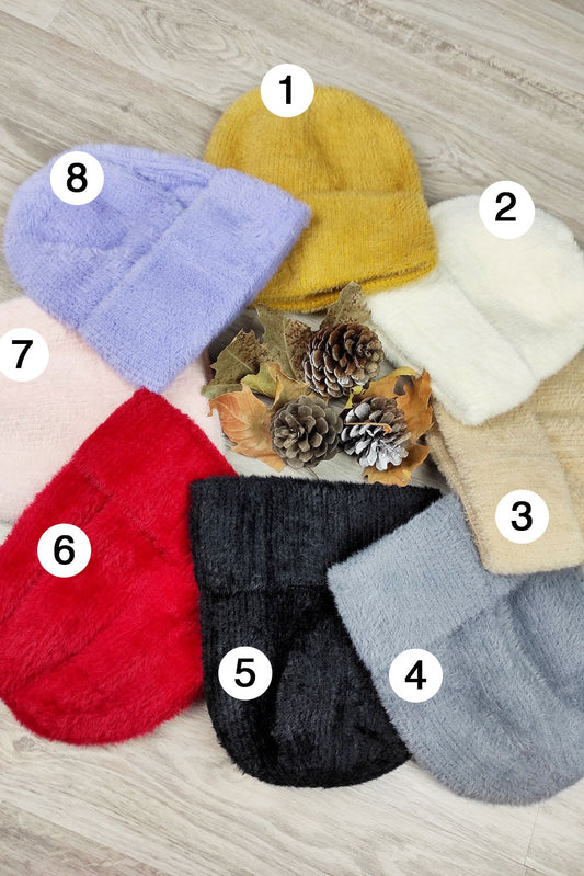 Σκούφος πλεκτός χνουδωτός