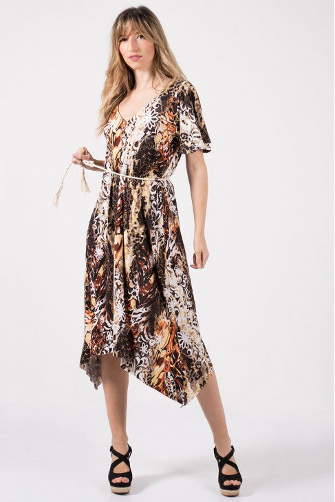 Φόρεμα floral ασύμμετρο