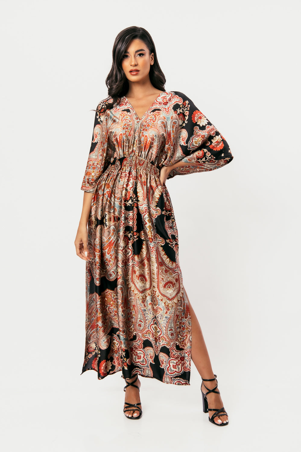 Φόρεμα εμπριμέ satin printed