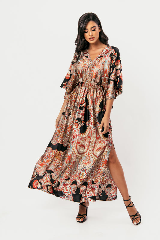 Φόρεμα εμπριμέ satin printed