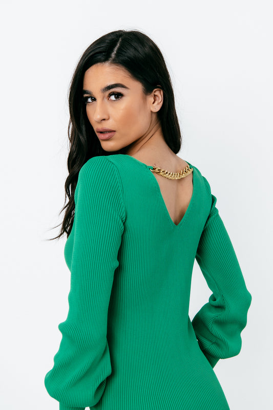 Φόρεμα midi rib detailed πλεκτό