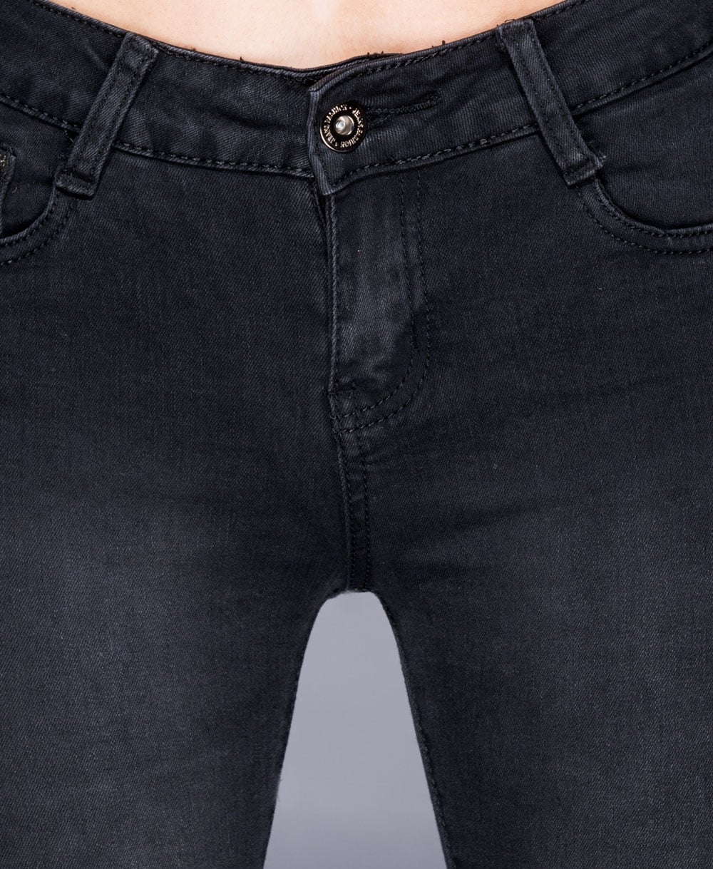 Παντελόνι jeans skinny με κρόσσια και ελαστικότητα