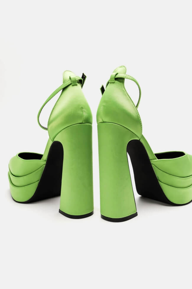 Γόβες satin με διπλή φιάπα