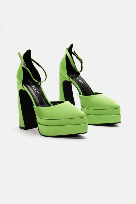 Γόβες satin με διπλή φιάπα