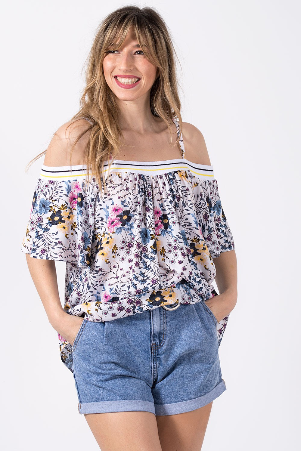 Μπλούζα έξωμη floral