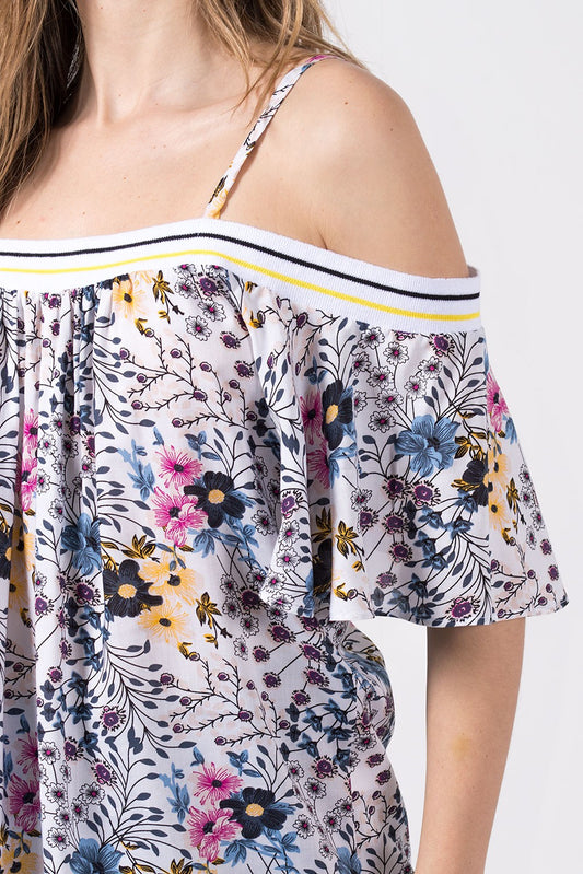 Μπλούζα έξωμη floral