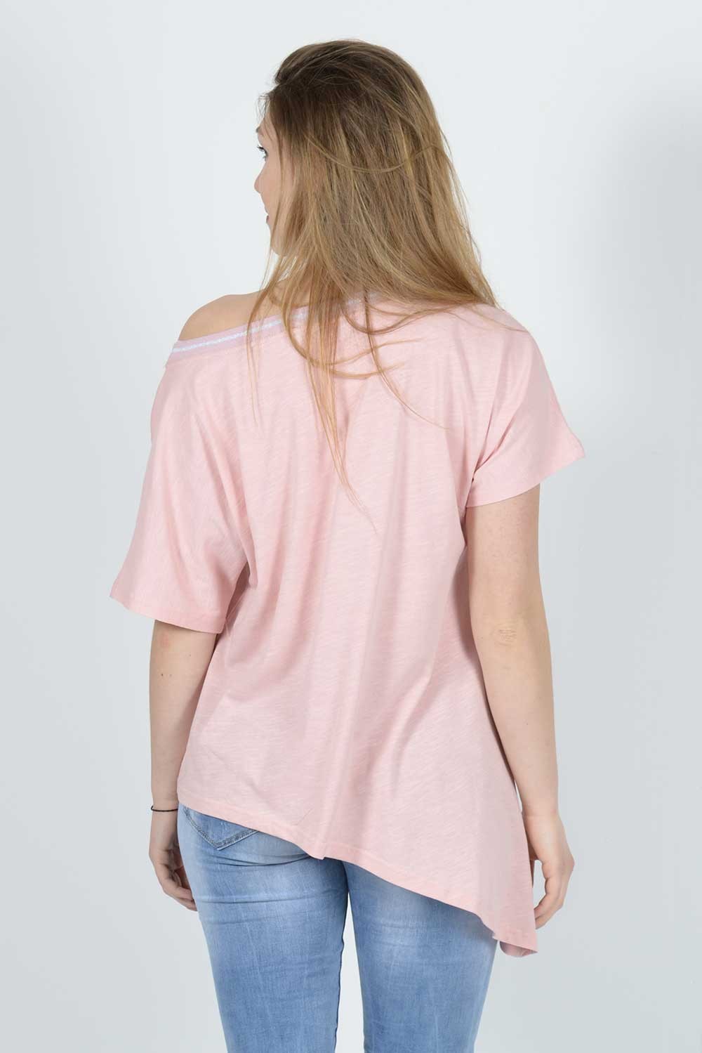 Μπλούζα βαμβακερή με διακοσμητικό κορδόνι