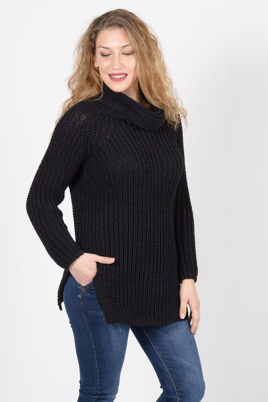 Μπλούζα πλεκτή με ανοίγματα στα πλάγια