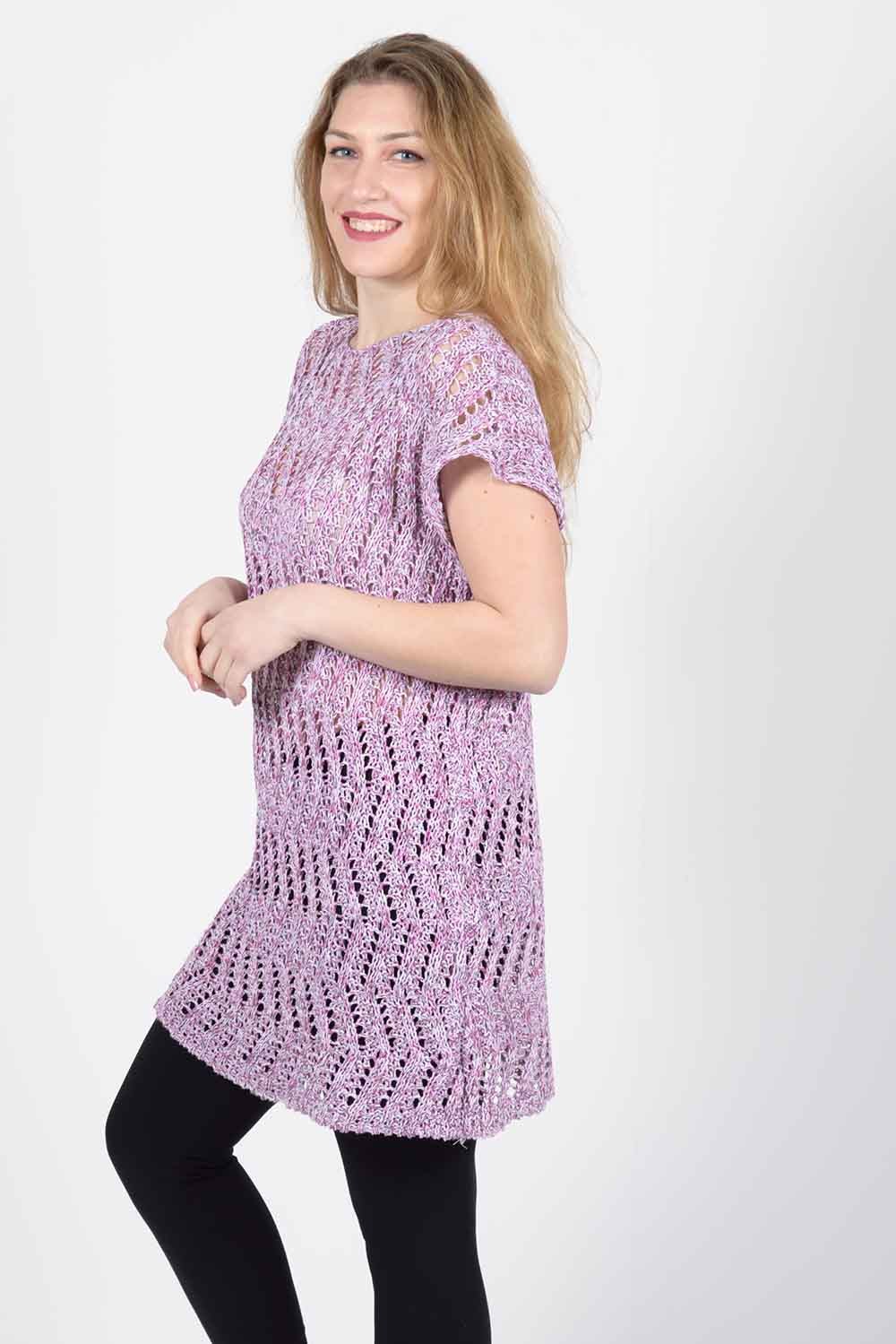 Μπλούζα πλεκτή κοντομάνικη