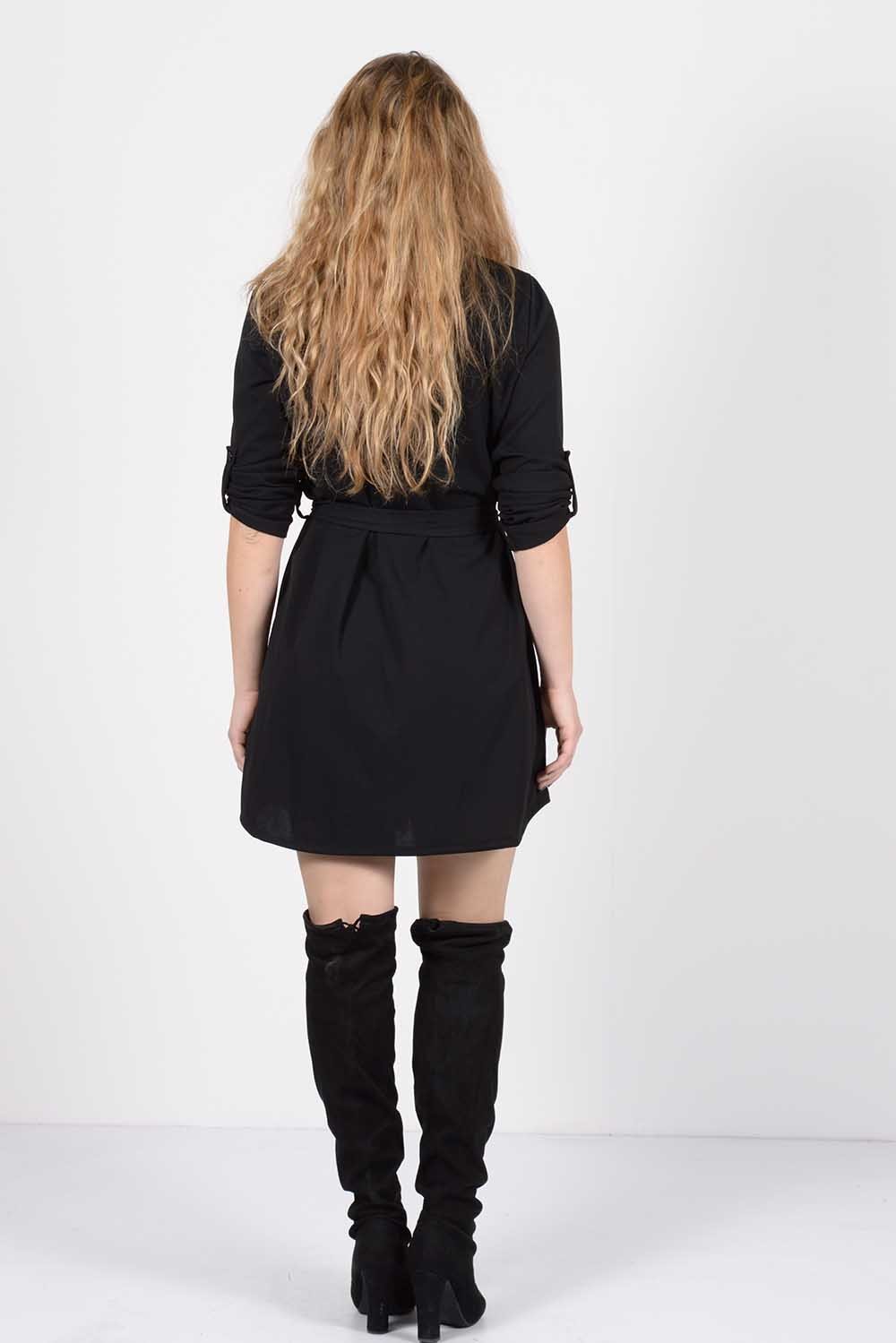 Πουκαμισοφόρεμα με ζώνη