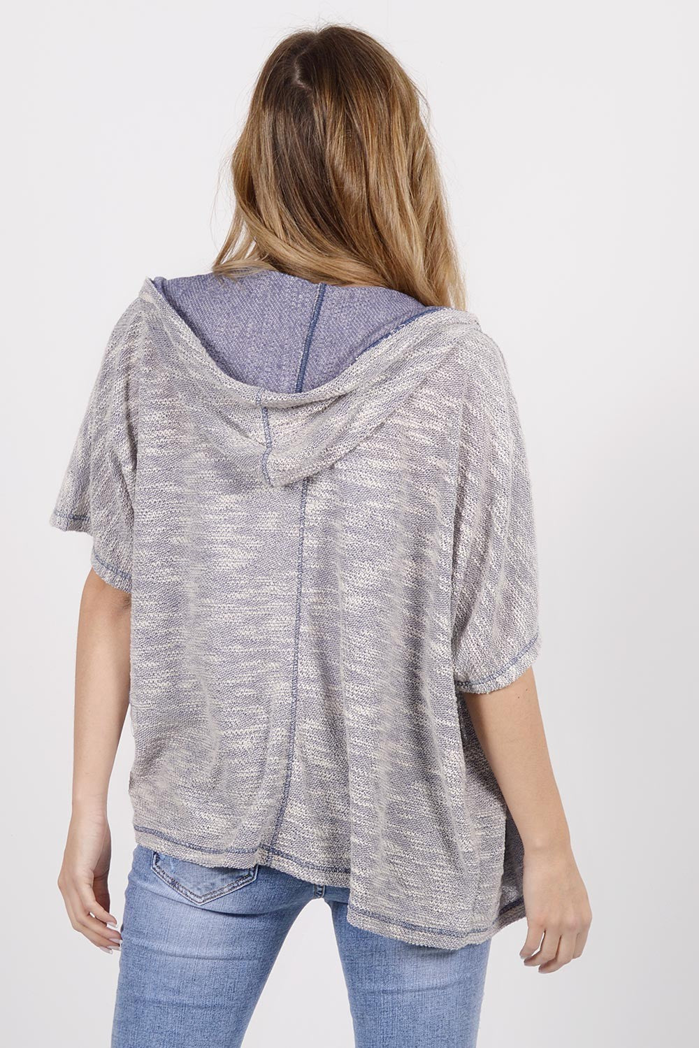 Ζακέτα ημιβαμβακερή με κουκούλα