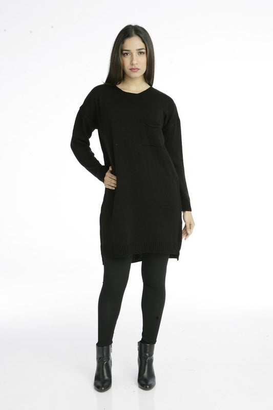 Mπλουζοφόρεμα πλεκτό σε φαρδιά γραμμή