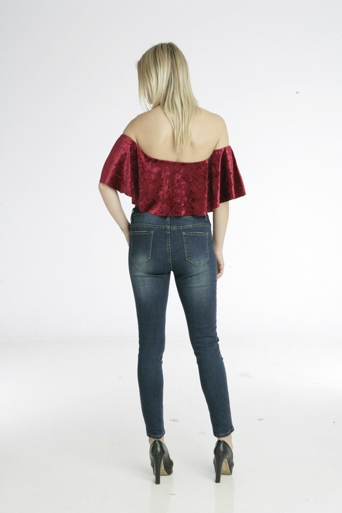 Κορμάκι βελουτέ strapless