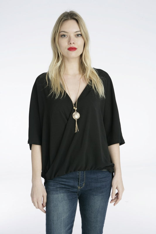 Μπλούζα κρουαζέ με κολιέ