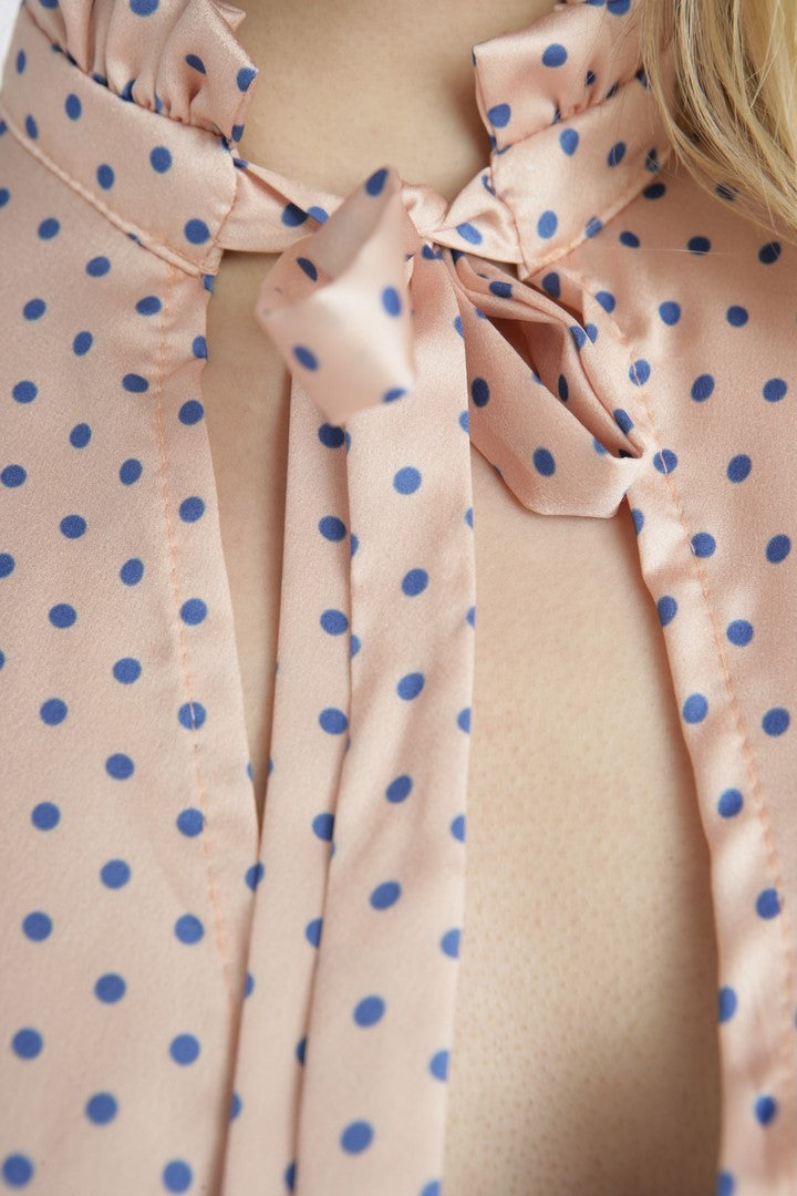 Μπλούζα πουά με κοντό μανίκι