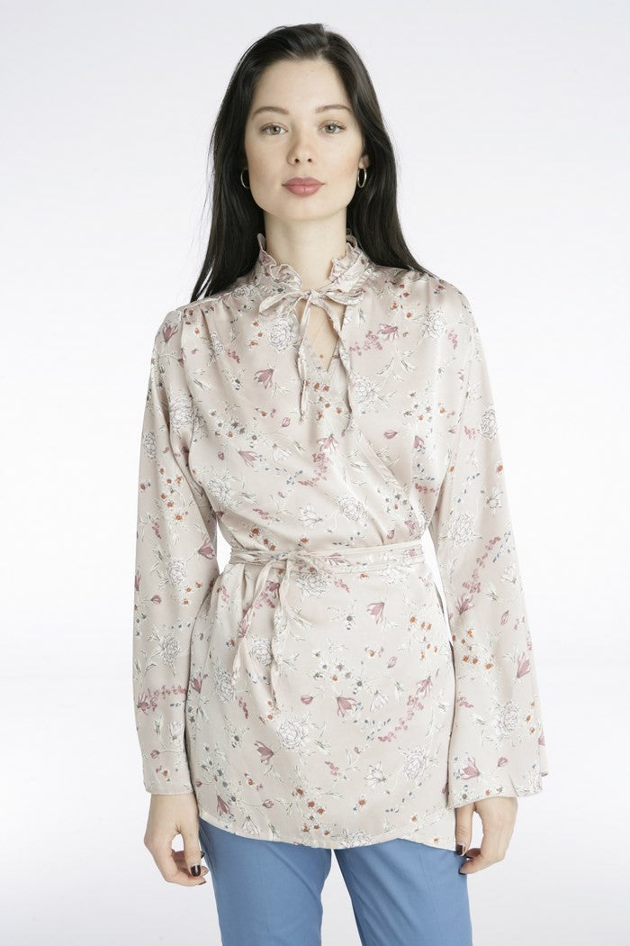 Μπλούζα floral με δέσιμο