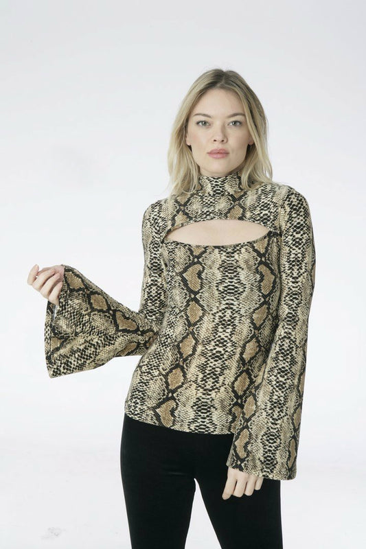 Top animal με καμπάνα μανίκι