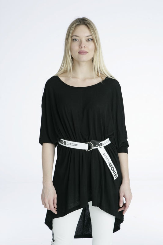 Μπλούζα μακριά με τρουά καρ μανίκι