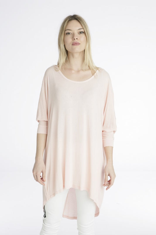 Μπλούζα μακριά με τρουά καρ μανίκι