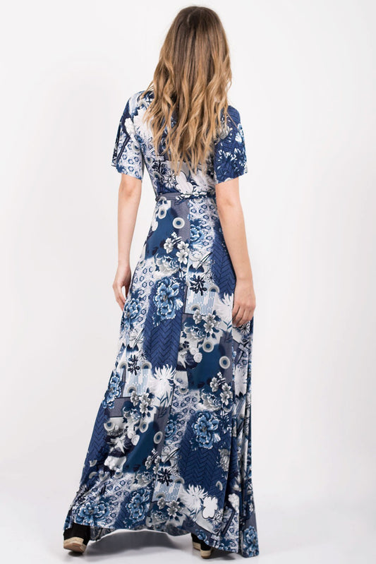 Φόρεμα maxi κρουαζέ printed