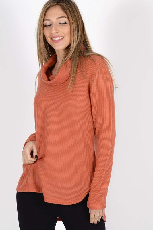 Πλεκτή μπλούζα rib