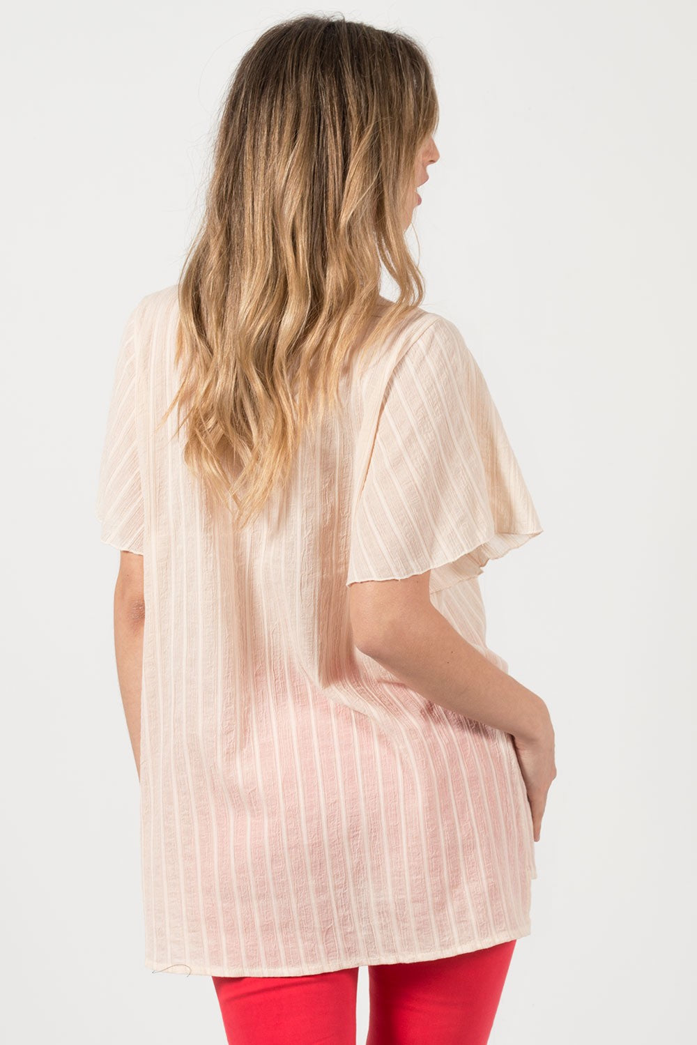 Μπλούζα ριχτή με πλεκτή τρέσσα