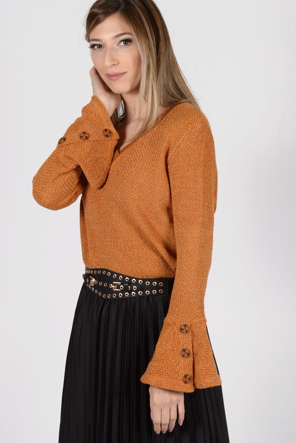 Πλεκτή μπλούζα σενίλ