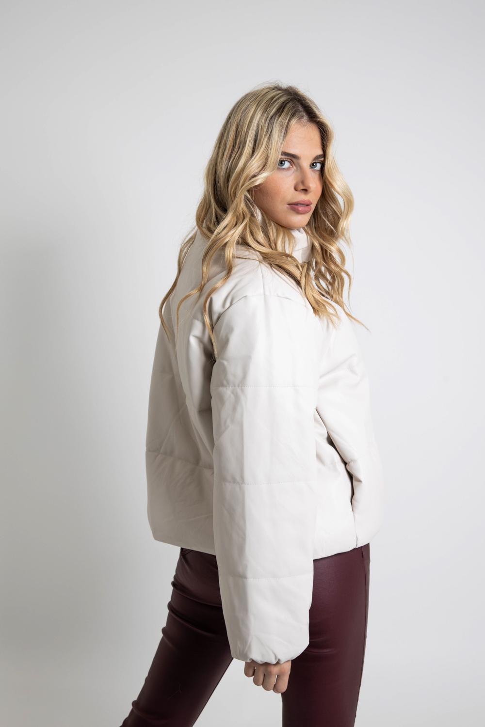 Μπουφάν puffer ματ δερματίνη