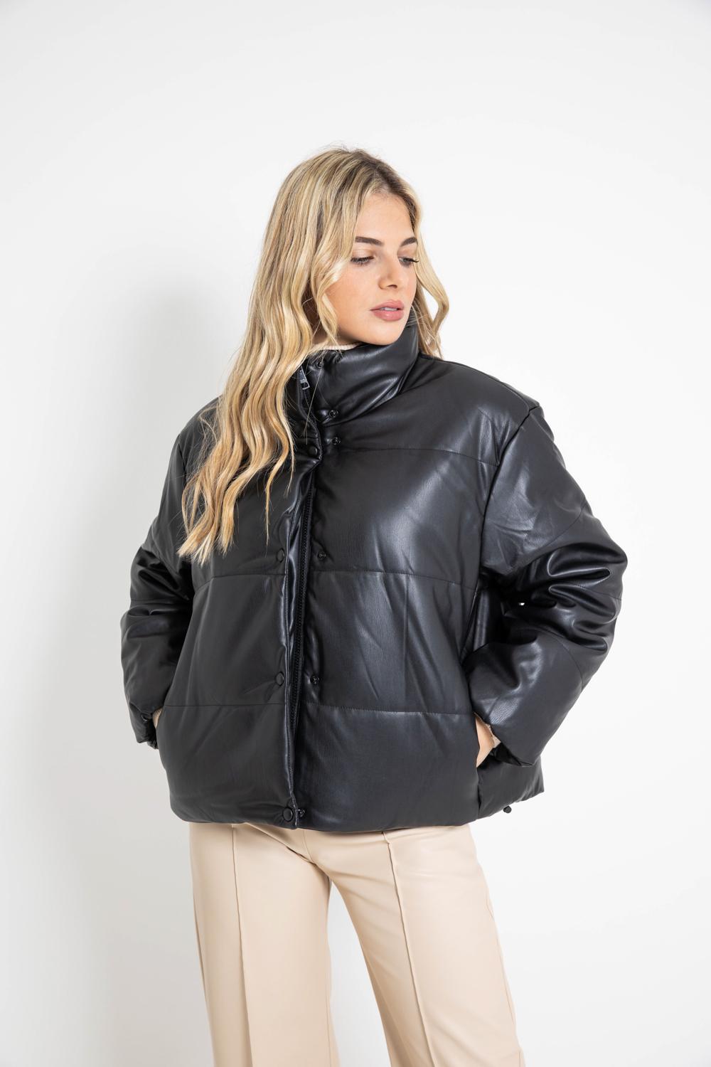 Μπουφάν puffer ματ δερματίνη